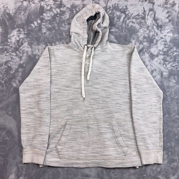 American Eagle Outfitters AEO Men's Marled Gray Baja Hoodie Size Small - Picture 1 of 8